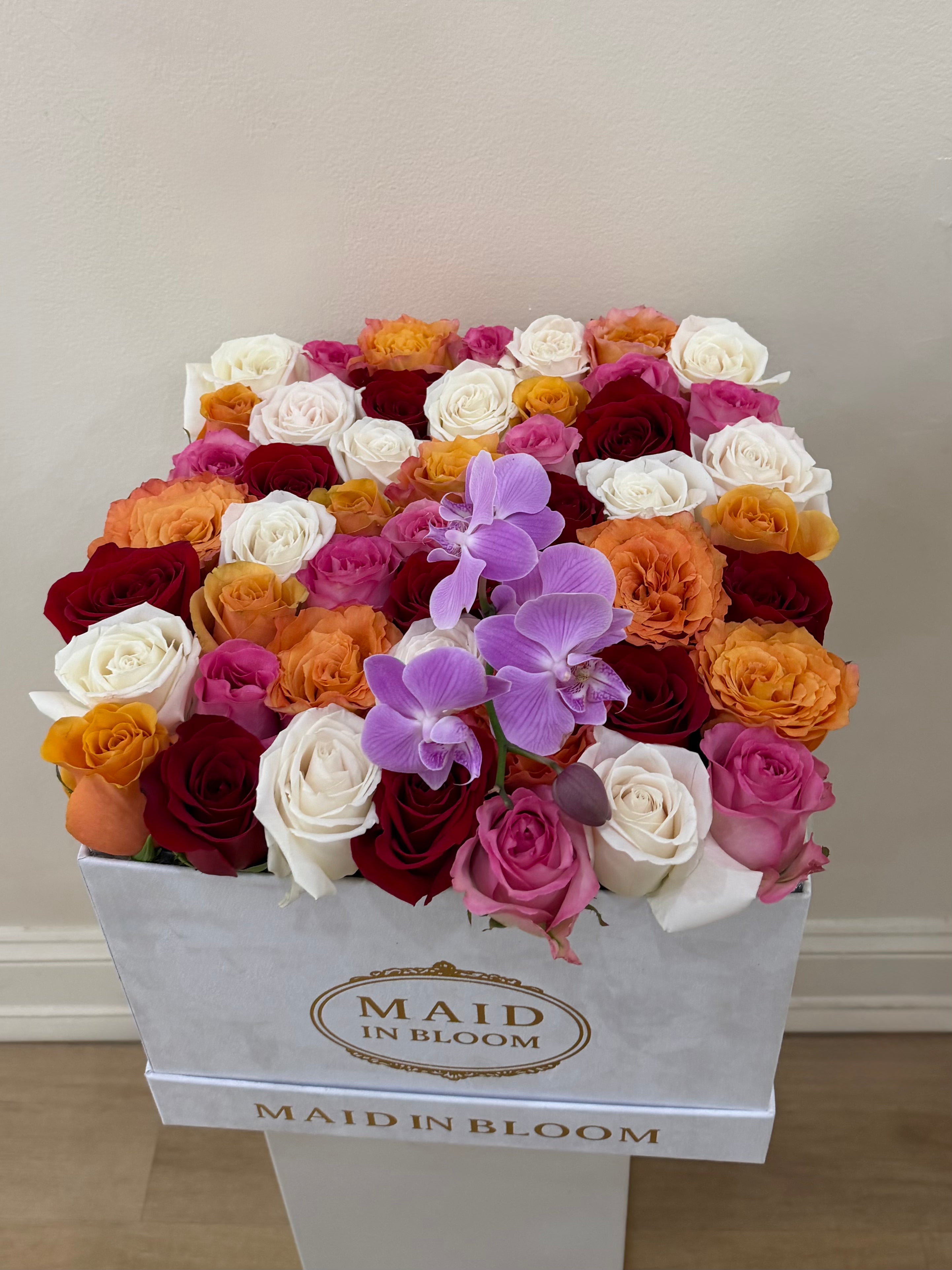 Sophisticated Orchid Square Box